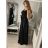 Šaty dlhé plesové elegantné na ramienka dámske (S/M ONE SIZE) TALIANSKA MÓDA IMPBB22O5728/DR hnedá