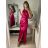 Šaty plesové dlouhé elegantní bez rukávu dámské (S/M ONE SIZE) ITALSKÁ MÓDA IMPBB22B22876/DR S/M vínová