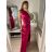 Šaty plesové dlouhé elegantní bez rukávu dámské (S/M ONE SIZE) ITALSKÁ MÓDA IMPBB22B22876/DR S/M vínová
