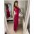 Šaty plesové dlouhé elegantní bez rukávu dámské (S/M ONE SIZE) ITALSKÁ MÓDA IMPBB22B22876/DR S/M vínová