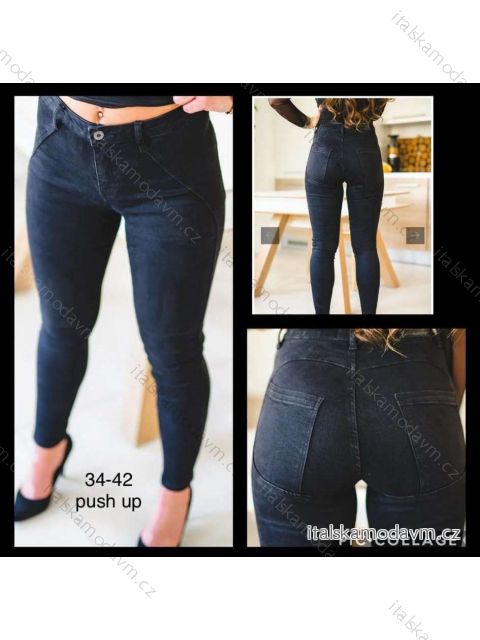 Kalhoty riflové dámske push up (34-42/XS-XL) Re-dress JWA202512-A/DR XL Černá
