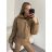 Bunda dlouhý rukáv dámská (S/M ONE SIZE) ITALSKá MóDA IM322399/DR S/M hnědá