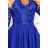 210-12 NICOLLE - šaty s delší zádí s krajkovým výstřihem - CLASSIC BLUE