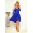 210-12 NICOLLE - šaty s delší zádí s krajkovým výstřihem - CLASSIC BLUE