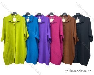 Šaty košilové dlouhý rukáv dámské (S/M ONE SIZE) ITALSKÁ MÓDA IMPLM22235950085