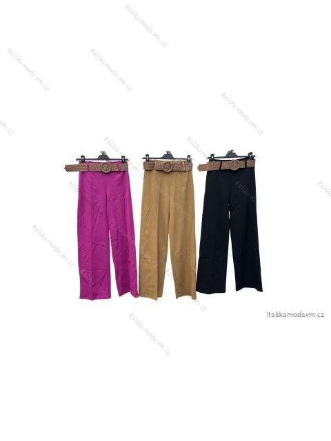 Kalhoty s páskem dlouhé dámské (S/M ONE SIZE) ITALSKÁ MÓDA IMPLM22165300090