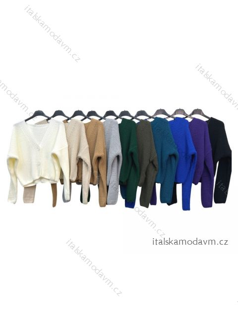 Svetr na knoflíčky dlouhý rukáv dámský (S/M ONE SIZE) ITALSKÁ MÓDA IMPLM2222785