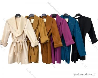 Kabát flaušový dlouhý rukáv dámský (S/M ONE SIZE) ITALSKÁ MÓDA IMPLM22507000070