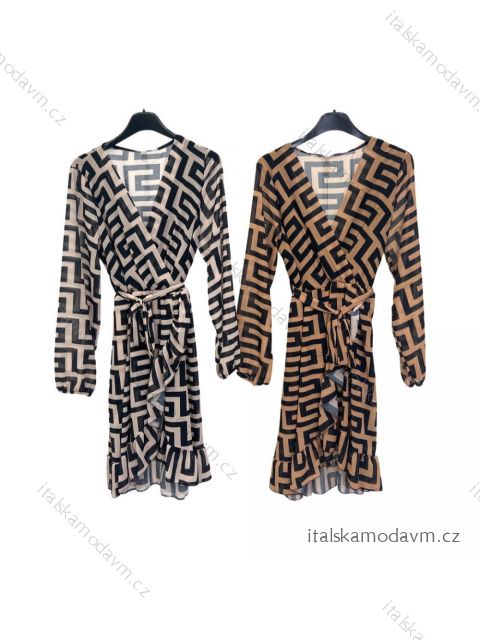Šaty dlouhý rukáv dámské (S/M ONE SIZE) ITALSKÁ MÓDA IMPLM22193780011