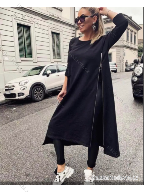 Šaty mikinové dlouhý rukáv dámské (S/M ONE SIZE) ITALSKÁ MÓDA IMPLI2220540felpato