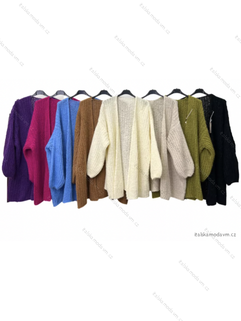 Cardigan pletený dlouhý rukáv dámský (S/M ONE SIZE) ITALSKÁ MÓDA IMPLM22321100016