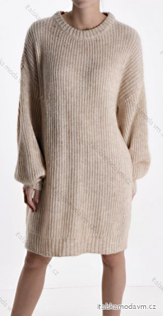 Šaty pletené dlouhý rukáv dámské (S/M ONE SIZE) ITALSKÁ MÓDA IMPLM22170500