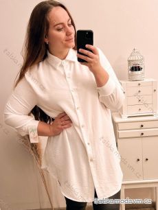 Košile oversize prodloužená dlouhý rukáv dámská (L/XL ONE SIZE) ITALSKÁ MÓDA IMWC222871