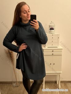 Šaty dlouhý rukáv dámské nadrozměr (XL/2XL/3XL ONE SIZE) ITALSKá MóDA IM422RINI