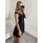 Šaty elegantné spoločenské trblietavé na ramienka carmen dámske (S/M ONE SIZE) TALIANSKA MÓDA IMM22ELEN/DR2 tmavo šedá