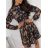 Šaty elegantní dlouhý rukáv dámské (S/M ONE SIZE) ITALSKÁ MÓDA IMWAA22509