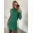 Šaty úpletové s rolákom dlhý rukáv dámske (S/M ONE SIZE) TALIANSKA MÓDA IMM22FD5807/DR fuchsiová