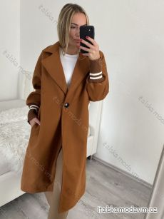 Kabát flaušový dlouhý rukáv dámský nadrozměr (XL/2XL ONE SIZE) ITALSKÁ MÓDA IMC22826