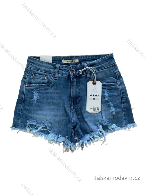 ŠRATASY ŠORTKY RIFLOVÉ DÁMSKE (XS-XL) M.SARA MSR22G3602/DR XL modrá