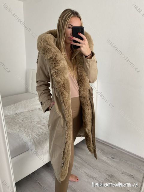 Kabát zimné s kožušinkou dámsky (XS-L) MFFASHION IMMF21PS2220-02/DR