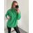 Svetr úpletový oversize s rolákem dlouhý rukáv dámský (S/M/L/XL/2XL ONE SIZE) ITALSKá MóDA IM522AL0381/DR XL/2XL Černá