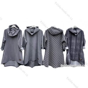 Šaty mikinové dlouhý rukáv dámské (S/M/L/XL ONE SIZE) ITALSKÁ MÓDA IMD22982