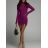 Šaty elegantní dlouhý rukáv dámské (S/M ONE SIZE) ITALSKÁ MÓDA IMD22987