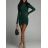 Šaty elegantní dlouhý rukáv dámské (S/M ONE SIZE) ITALSKÁ MÓDA IMD22987