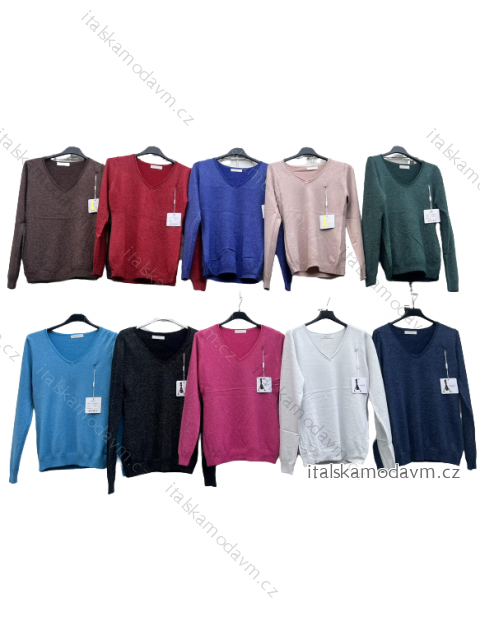 Svetr pletený třpytivý dlouhý rukáv dámský (S/M/L ONE SIZE) ITALSKÁ MÓDA IMD22997