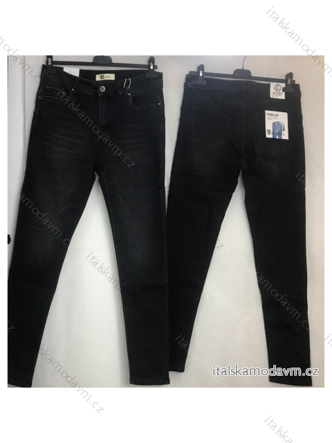 Rifle jeans douhé push up dámské nadrozměrné (29-38) M.SARA MA120MF8500/DR 34 černá