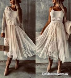 Šaty dlouhé elegantní na ramínka dámské (S/M ONE SIZE) ITALSKÁ MÓDA IMWC223875