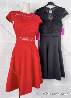 Šaty elegantní krátký rukáv dámské (S/M ONE SIZE) ITALSKÁ MÓDA IMPBB22D530