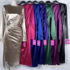 Šaty elegantní dlouhý rukáv dámské (S/M ONE SIZE) ITALSKÁ MÓDA IMPBB22D531