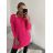 Šaty pletené dlouhý rukáv dámské (S/M/L ONE SIZE) ITALSKá MóDA IM4221287