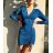 Šaty mini elegantní dlouhý rukáv dámské (S/M ONE SIZE) ITALSKÁ MÓDA IMWDD223935