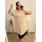 Košeľa predĺžená/šaty košeľové s opaskom dlhý rukáv dámske nadrozmer (XL/2XL ONE SIZE) TALIANSKA MÓDA IMPBB222713DS