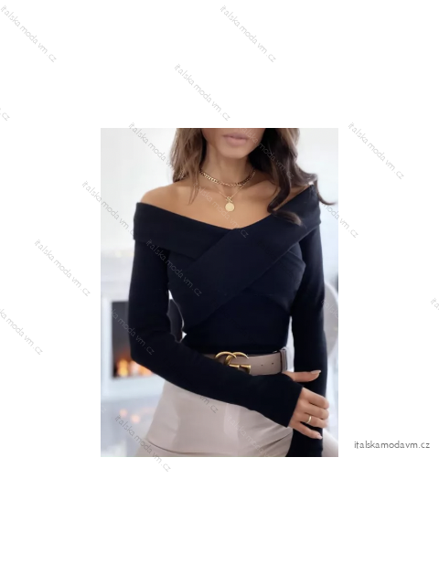 Tričko carmen dlhý rukáv dámske (S/M ONE SIZE) TALIANSKA MÓDA IMPLI222680