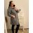 Kabát na zip s kapucí dlouhý rukáv dámská nadrozměr (2XL/3XL ONE SIZE) ITALSKÁ MÓDA IM4221261