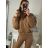 Bunda prešívaná jesenná koženková dámska (S/M ONE SIZE) TALIANSKA MÓDA IMM21366/DR hnedá