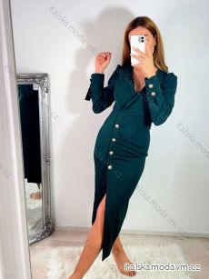 Šaty elegantní dlouhý rukáv dámské (S/M ONE SIZE) ITALSKÁ MÓDA IMWE223781/DR