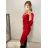 Šaty elegantní dlouhý rukáv dámské (S/M ONE SIZE) ITALSKÁ MÓDA IMWE223788