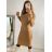 Šaty úpletové s rolákem dlouhý rukáv dámské (S/M ONE SIZE) ITALSKÁ MÓDA IMM22J51753/DR S/M hnědá
