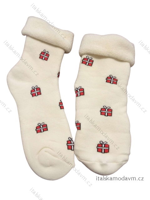 Ponožky vánoční santa teplé termo dámské (36-40) POLSKÁ MODA DPP22270