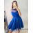 Šaty plesové elegantné na ramienka dámske (S/M ONE SIZE) TALIANSKA MóDA IM322303/UL S/M kráľovská modrá