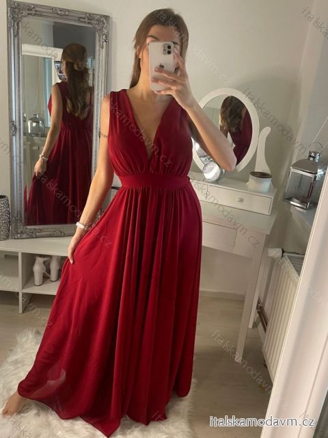 Šaty dlhé společenské bez rukávov dámske (S/M ONE SIZE) TALIANSKA MÓDA IMPBB22 IMPBB225009kt/DRU