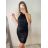 Šaty elegantné trblietavé s flitrami bez rukávov dámske (S/M ONE SIZE) TALIANSKA MÓDA IMPSH22Z3045/UL S/M čierna
