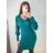 Šaty úpletové elegantní dlouhý rukáv dámské (S/M ONE SIZE) FRANCOUZSKÁ MÓDA FMWT22F52397/DR S/M čierna
