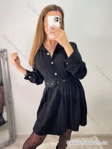 Šaty elegantní košilové dlouhý rukáv dámské (S/M/L ONE SIZE) ITALSKÁ MÓDA IMWKK223994/DR