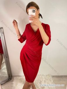 Šaty elegantní třpytivé dlouhý rukáv dámské (S/M ONE SIZE) ITALSKá MóDA IMM22HG284