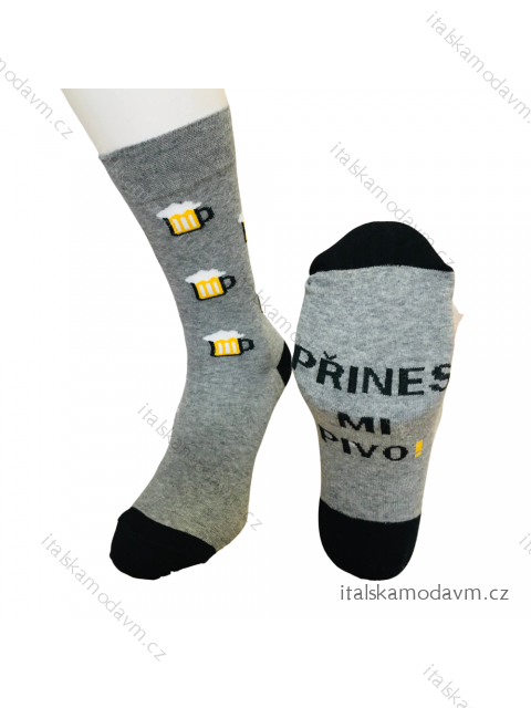 Ponožky veselé pivo slabé pánské CRAZY SOCKS přines mi pivo pro pivaře (40-43,44-47) POLSKÁ MODA DPP22026A